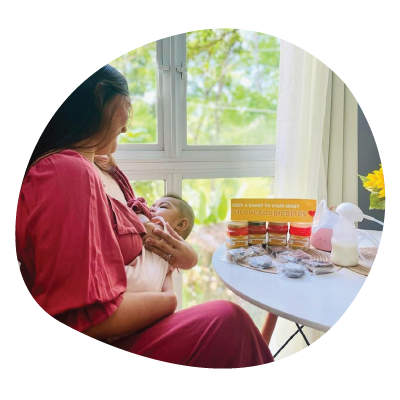 Mom breastfeeding baby